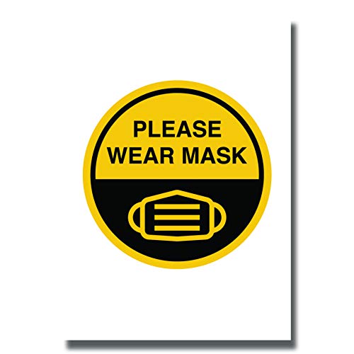 Image of Face Mask Sign Stickers A5 Self-Adhesive Waterproof Vinyl | 2 Pack