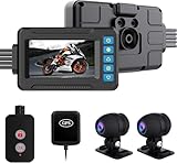 OBEST Motorcycle Camera Dash Cam MT83A 1080P+1080P Dual AHD Front Rear,Bike Dashcam with 3'' IPS Screen,GC2083 Sensor Parking Mode Waterproof Loop Recording Bike Cycle Driving Recorder