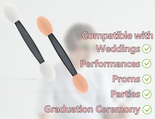Lhbwhiz 50 Stück Lidschatten Applikator,Einweg Lidschatten Doppelseitige Pinsel,Professionelle Lidschattenpinsel Applikator,Für Frauen und Mädchen Make-Up Werkzeuge(Schwarz)