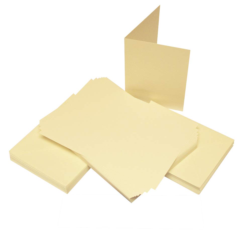 50 x A6 IVORY CREAM LINEN BLANK CARDS TEXTURED 300gsm & ENVELOPES 120gsm CRAFT