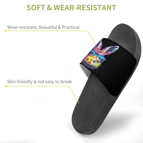 Cute Bunny Rabbit Coconut Tree House Sandals Non-Slip Bathroom Slippers Beach Summer Shoes for Men Women3