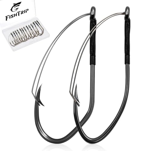 FishTrip 30Pcs Weedless Wacky Rig Hooks for Neko Wacky Rig Worm Lure