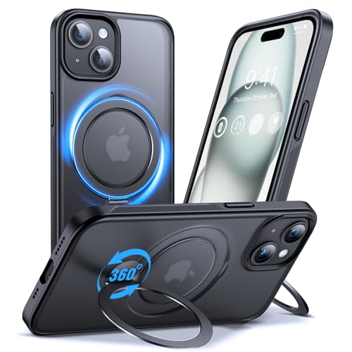 Funda para iPhone 15 con anillo magnético giratorio 360 y soporte integrado Anqrp
