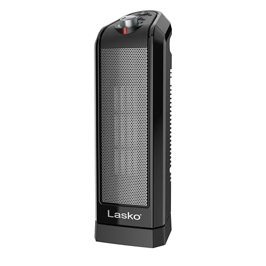 Lasko CT16450 Small Portable 1500W Oscillating Electric Ceramic Space Heater with Manual Thermostat and Overheat Safety Protection for Indoor Home Use, Black