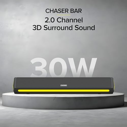 Image of VW Chaser Bar | 30W Bluetooth SoundBar | 2.0 Channel | Multiple Connectivity & Sleek Design (Black)