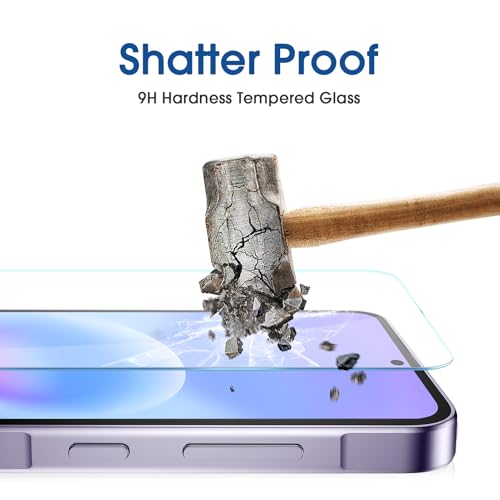 Image of amFilm OneTouch for Samsung Galaxy A57 Screen Protector Tempered Glass | Auto-Alignment, 30s Install, Bubble Free, Scratch & Drop Protection, HD Clear, Camera Lens Protector, 2+2 Pack (A57-6.7'')
