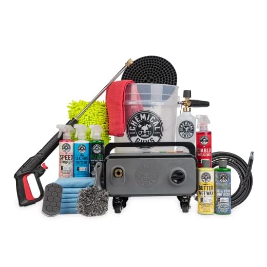 Chemical Guys HOL169PW 17-Piece Arsenal Builder Car Wash Kit Including EQP408 ProFlow Performance Electric Pressure Washer, Foam Cannon, Bucket and (6) 16 fl oz Car Care Cleaning Chemicals