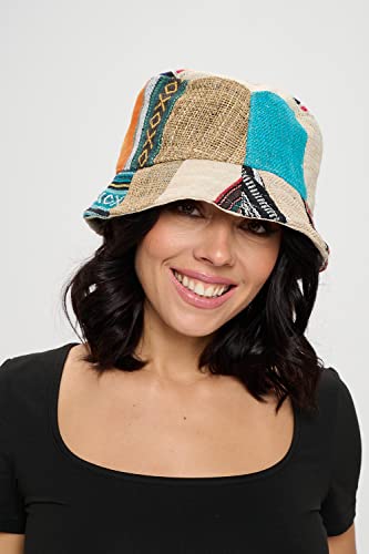 Patchwork Hemp Bucket Hat With Secret Pocket, Hippie Hat, Freespirit Fabric, Handmade Patchwork Hat, Organic Thc Free Hemp #TOP4