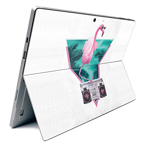 Image of MightySkins Carbon Fiber Skin for Microsoft Surface Pro 7 - Miami Flamingo | Textured Carbon Fiber Finish | Easy to Apply, Remove, and Change Styles | Made in The USA