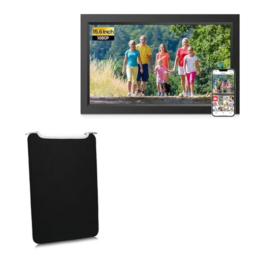 BoxWave Case Compatible with Jazeyeah 15.6 in Large Digital Picture Frame - SlipSuit, Soft Slim Neoprene Pouch Protective Case Cover - Jet Black
