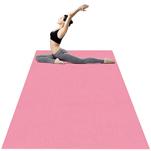 Odoland Large Yoga Mat for Men and Women, Thick Non Slip Exercise Mat for Home Gym, Yoga Trainers Beginners and Pros Workout Mat for Pilates Stretching Push-ups and Gymnastics 183 x 122 x 0.