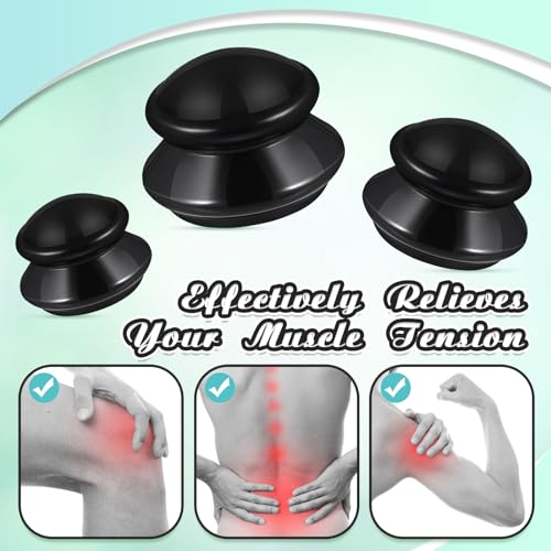 Image of TrelaCo 6 Pcs Silicone Cupping Kit for Massage Therapy,Black