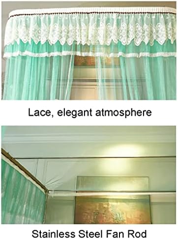 Fabric Bed Drapes Mesh Protection Canopy Shielding Netting,Bed Tents,Bed Canopy U-Shaped Lace Rail Mosquito Net, Princess Style Floor Tent, with Stainless Steel Bracket for Easy Installation