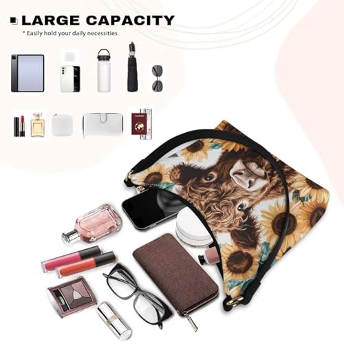Image of Handbag for Women Leather Underam Shoulder Bag with Zipper Fashion Work Purse Waterproof Travel Wallet