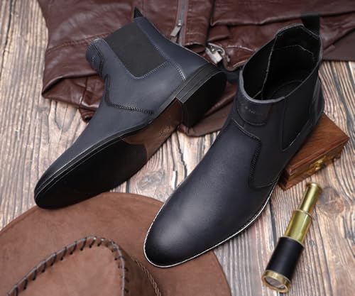 Image of LOUIS STITCH Men's Chelsea Boots | Handcrafted | High Ankle Boot| Comfortable Formal Office & Casual Wear Shoes | Dual Tone Patina Finish LSRGCL