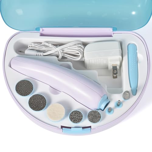 Rolabling Multi-Use Electric Nail File Set Cordless Electric Nail File with 9 Attachments and LED Light Electric Manicure Set E-File for Manicure and Pedicure with Storage Box