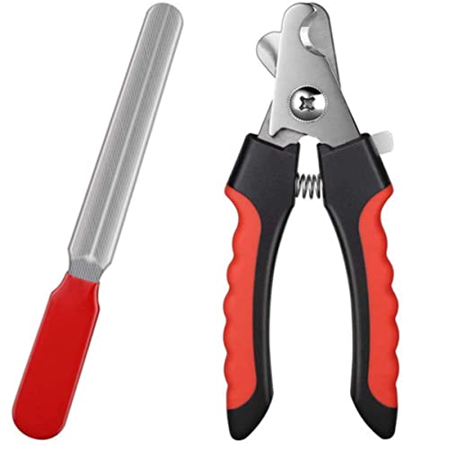 Cortador De Unhas Pet Weemsbox Kit Alicate e Lixa Para Cães e Gatos (Preto e Vermelho)