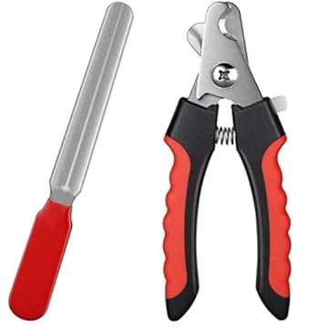 Cortador De Unhas Pet Weemsbox Kit Alicate e Lixa Para Cães e Gatos (Preto e Vermelho)