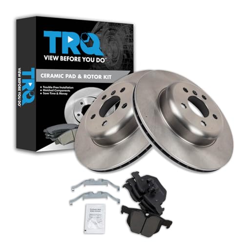 Image of TRQ Rear Brake Pad & Rotor Kit Ceramic Compatible with 2012-2013 BMW 335i