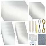 ORIGACH Decorative Foil Embossing Kit, 30 Sheet Silver Embossing Foil with Tools, 0.07MM Metal Sheet Embossing Kit for DIY Craft, Painting, Engraving, Mounting Projects
