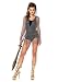 Leg Avenue Women's 2 Piece Faux Chain Mail Hooded Dress and Rope Belt
