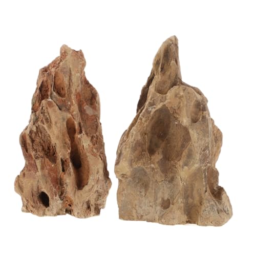 PEPLAYTAL Boho Style Aquarium Rock Decor Tall Decorative Rockery Fish Tank Set Hidden Caves Artificial Stone