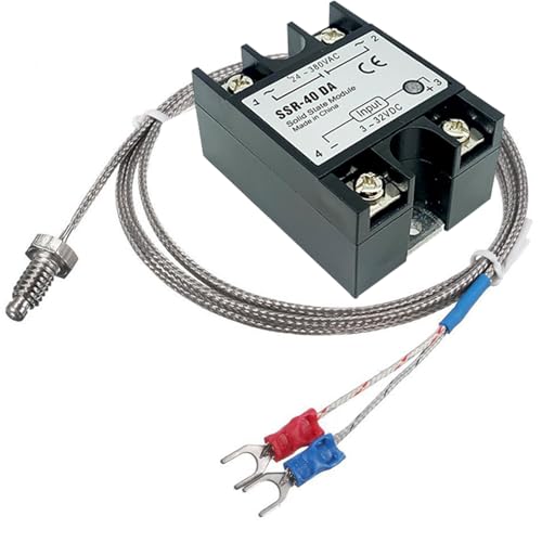 Digital Temperaturregler REX-C100, 0 ℃ ~ 1300 ℃ Alarm PID Temperaturregler Kits Digital Intelligente Thermostat Relais Ausgang mit K-Typ (RELAY)