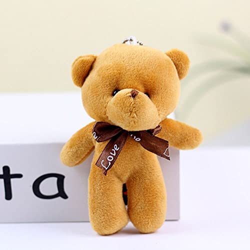 Rebaba Mini Teddy Bear Plush Toy Stuffed Animal Toy Cute Plush Bear Pendant Doll For Diy Keychain Birthday Gift Party Favor Bag Accessories(Red) #TOP4