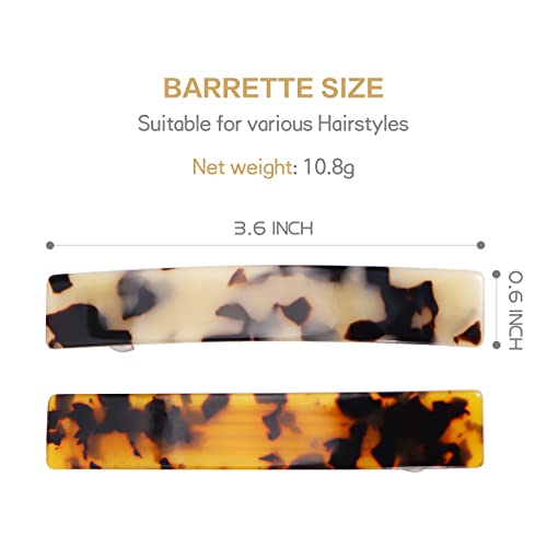 2 Pcs French Hair Barrette, Tortoise Shell Strong Hold Grip Hair Clips For Women #TOP1