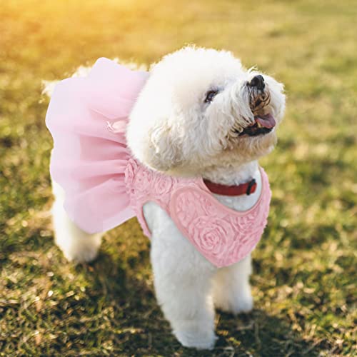 ASENKU Vestido para cachorro vestido de casamento para animais de estimação princesa renda filhote r