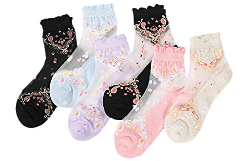 Elifemona Women's Tube Socks Short Socks Pack Ankle Socks Girls Hosiery Casual Tube Socks