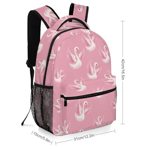 Cute Swan Funny Backpack Casual Daypack Lightweight Shoulders Bag for Men Women Cute Print2