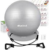 balones pilates Diseño Práctico - Pelota de fitness tiene buena durabilidad, con una base de anillo antideslizante que puede evitar que pelota se mueva y proporcionar más agarre cuando se usa la pelota de gimnasio para promover el equilibrio. Úselo con 2 bandas de resistencia para entrenar el músculo del brazo,con 2 tapas y 1 aguja de aire, es conveniente inflar y desinflar