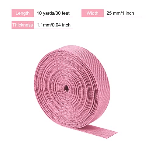Image of MECCANIXITY Flat Nylon Webbing Strap 1 Inch 10 Yards Pink for Backpack, Luggage-rack