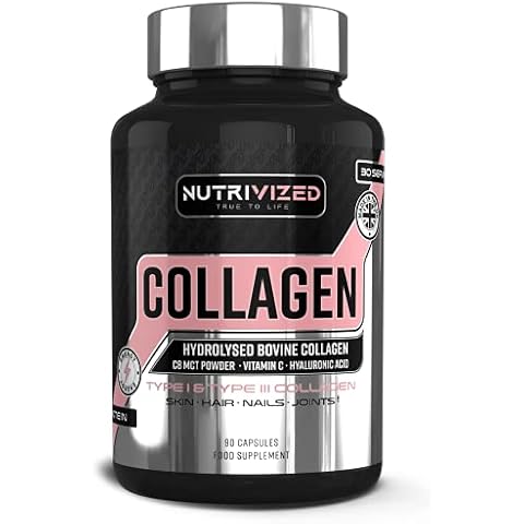 Nutrivized Hydrolysed Type 1&3 Collagen with Premium Pure C8 MCT Oil - Vitamin C & Hyaluronic Acid - Anti-Aging - Beauty Performance - Skin, Hair, Nails, Joints, Keto Diet - Made in The UK Cover
