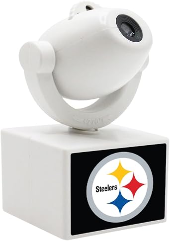 Sporticulture NFL American Football Pittsburgh Steelers - Adjustable Led Mini Spotlight Projector with 6 Team Logo Designs - Portable & Rechargeable Spotlight - Battery-Operated - 4.375 x 3.125