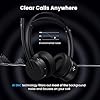 Wireless Headset with Mic for Work, Bluetooth Headset with Microphone for PC, Noise Cancelling Headphones with Mic Mute Button & USB for Call Center/Office/Home/Computer/Laptop/Cell Phones/Teams/Zoom