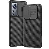 AROYI Cover Compatibile con Xiaomi 12 e Xiaomi 12X, Protezione Fotocamera Anti Graffio Hard PC Custodia per Xiaomi 12/ Xiaomi 12X 5G (6,28 Pollici) - Nero