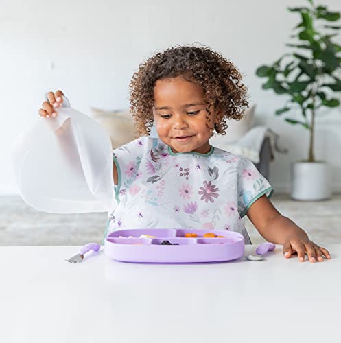 Bumkins Toddler And Baby Suction Plate, Microwave Plate, Silicone Divided Plate, Grip Dish With Lid, Tray For Big Kids, Platinum Silicone Or Babies 6 Months #TOP3