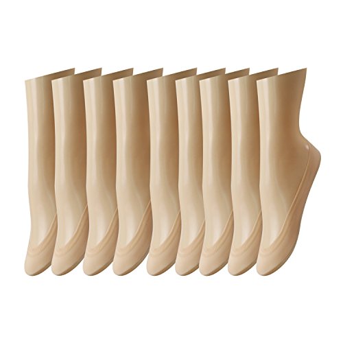 Caudblor 9 pares meias invisíveis mulher antiderrapante meias curtas 33-36/36-39 - 36-40 Nude-l