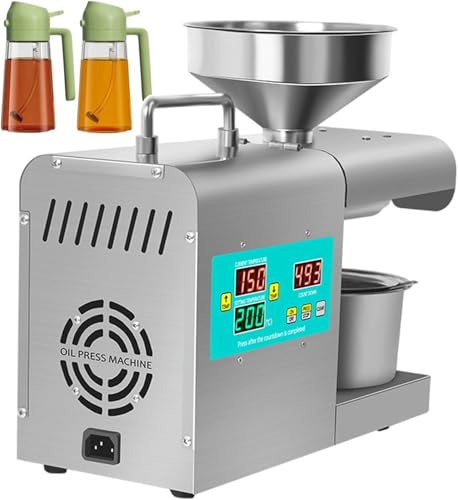 FKINGLRK Máquina automática para Exprimir Aceite en frío y en Caliente para Uso Comercial, procesador de Alimentos para Exprimir Aceite de Acero Inoxidable, Fabricante de Aceite eléctrico