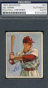 Del Ennis Phillies Autograph 1950 Bowman Authentic Signed - PSA/DNA ...
