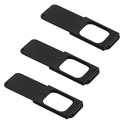 C-SLIDE 1.0 Webcam Cover Slide 3 Pack | Sliding Laptop Camera Blocker | 1.5” x 0.5” by 1.5mm Thin | Camera Blocker for Computers, Tablets, Echos, Chromebook & More | Make Security a Priority | Black Cover