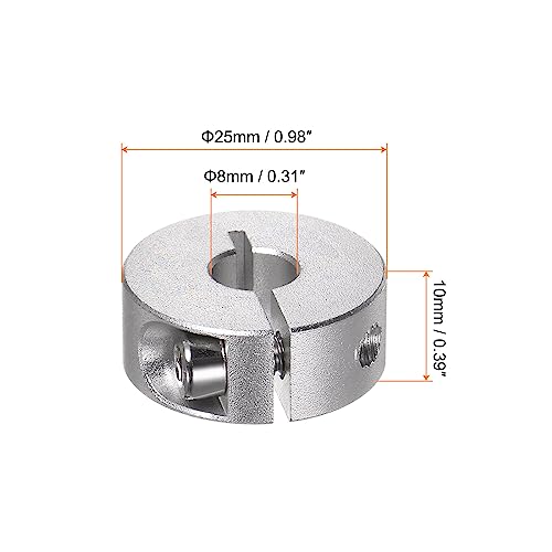 QUARKZMAN 4Stk Geteilte Stellringe 8mm Bohrung 25mm AD 10mm Breite Aluminiumlegierung Tiefenanschlagringe für Rad Schubkarren Achsgetriebe Einheiten Maschine Werkzeug Industrie Eloxierung