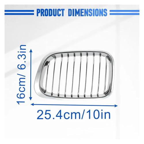 Parrilla delantera E46 Sedán 1998-2001 cromada para recambio de rejilla de parachoques de coche 5
