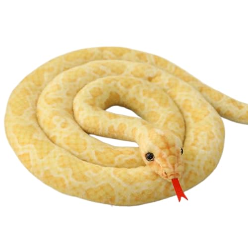 Animal en peluche serpent de simulation jaune grand confort remplie de coton