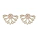 UNKE Sunflower With Single Row Drilling Rhinestone Womens Stud Earrings, Gold