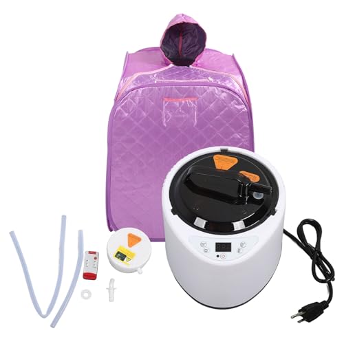 Image of Brrnoo Portable Steam Sauna Personal Foldable Sauna Tent with Remote Control 2L Steam Pot 9 Temperature Settings for Home Indoor Spa Relaxation (Light Purple)