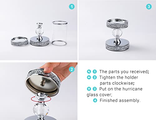 Hurricane Candle Holders for Pillar Candle, Pillar Candle Holder, Crystal Candlesticks Holder for Dining Coffee Table, Wedding,Events,Parties, Home Decor YL031SD by Hanjue - Image 8