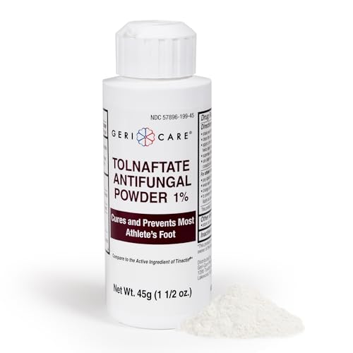 Tolnaftate Antifungal Powder 1% by GeriCare| Foot Fungus Treatment Powder| Quick & Effective Relief